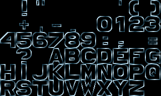 32x32 pixel outline font